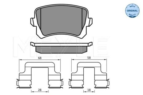 Комплект гальмівних колодок SEAT ALHAMBRA, VW CC, AUDI Q3, MEYLE (0252448317)