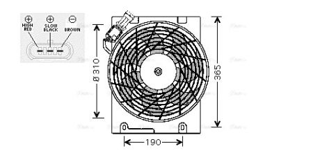 Вентилятор охлаждения радиатора OPEL ASTRA, OPEL ZAFIRA, AVA COOLING (OL7508)