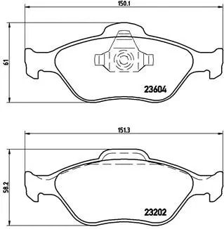 Комплект тормозных колодок MAZDA 121, FORD FIESTA, FORD FUSION, BREMBO (P24055)