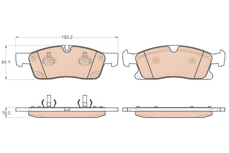 Комплект тормозных колодок для MB GLE и MB M-CLASS, TRW (GDB1955)