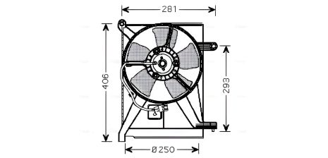 Вентилятор радиатора охлаждения для DAEWOO LANOS, AVA COOLING (DW7510)