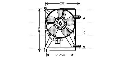 Вентилятор охолодження радіатора DAEWOO LANOS, AVA COOLING (DW7510)