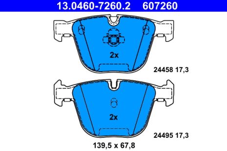 Комплект тормозных колодок BMW X6, BMW X5, ATE (13046072602)