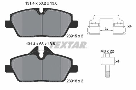 Комплект тормозных колодок BMW i3, TEXTAR (2391508)