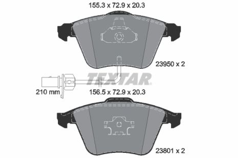 Комплект тормозных колодок AUDI A4, AUDI A6, TEXTAR (2395001)