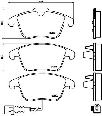 Комплект гальмівних колодок AUDI Q3, SEAT ALHAMBRA, VW TIGUAN, BREMBO (P85112) Комплект гальмівних колодок AUDI Q3, SEAT ALHAMBRA, VW TIGUAN, BREMBO (P85112)