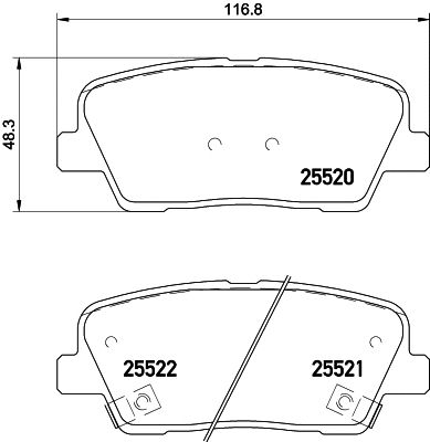 Комплект гальмівних колодок KIA STINGER, GENESIS G70, HYUNDAI GRAND, NISSHINBO (NP6083)