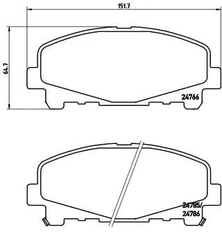 Комплект гальмівних колодок ACURA TLX, HONDA ACCORD, BREMBO (P28043X)