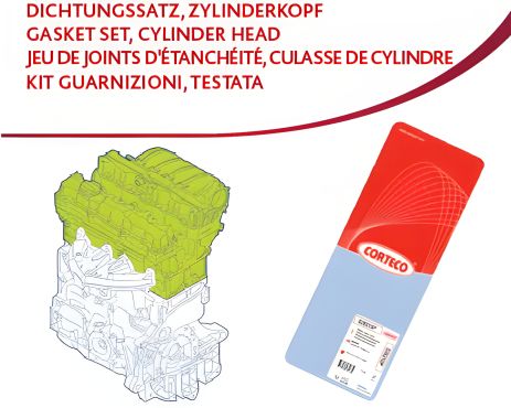 Комплект прокладок ГБЦ PEUGEOT PARTNER, CITROËN C4, CITROËN BERLINGO, CORTECO (418717P) Комплект прокладок ГБЦ PEUGEOT PARTNER, CITROËN C4, CITROËN BERLINGO, CORTECO (418717P)