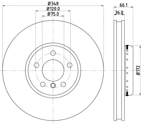 Гальмівний диск для BMW 5, BMW 6, BMW 7, HELLA PAGID (8DD355119271) Гальмівний диск для BMW 5, BMW 6, BMW 7, HELLA PAGID (8DD355119271)
