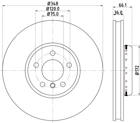 Гальмівний диск для BMW 5, BMW 6, BMW 7, HELLA PAGID (8DD355119271)