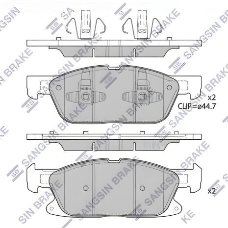 Передні гальмівні колодки для FORD EDGE 15 (SANGSIN) SP4251