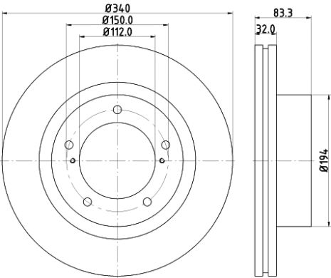 Диск тормозной TOYOTA LAND CRUISER, LEXUS LX, TOYOTA LAND, HELLA PAGID (8DD355116551)