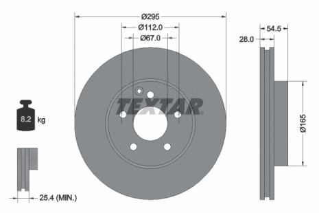 Диск тормозной MERCEDES-BENZ E-CLASS, TEXTAR (92115205)