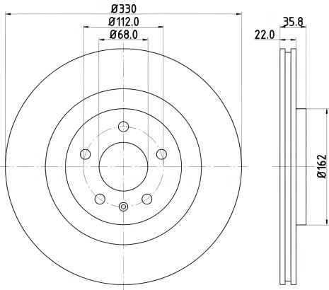 Диск тормозной для VW, PORSCHE MACAN, HELLA PAGID (8DD355118021)