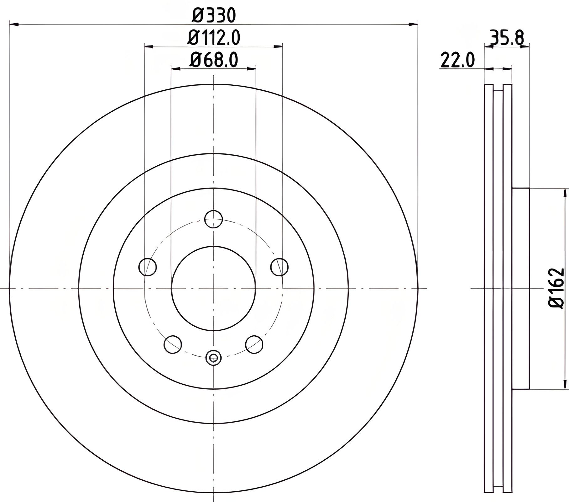 Диск тормозной VW, PORSCHE MACAN, HELLA PAGID (8DD355118021) Диск тормозной VW, PORSCHE MACAN, HELLA PAGID (8DD355118021)