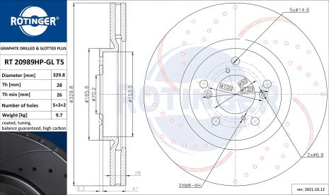 Гальмівний диск MITSUBISHI LANCER, ROTINGER (RT20989HPGLT5) Гальмівний диск MITSUBISHI LANCER, ROTINGER (RT20989HPGLT5)
