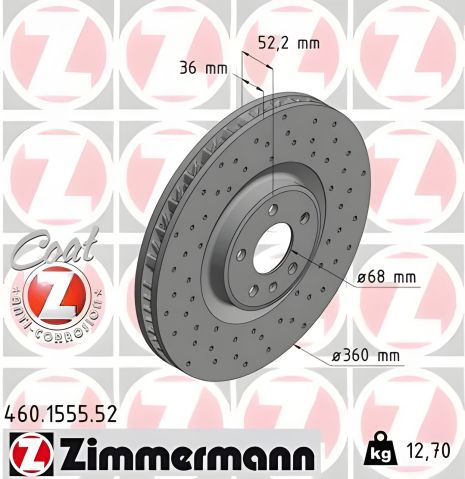 Диск гальмівний PORSCHE MACAN, ZIMMERMANN (460155552) Диск гальмівний PORSCHE MACAN, ZIMMERMANN (460155552)