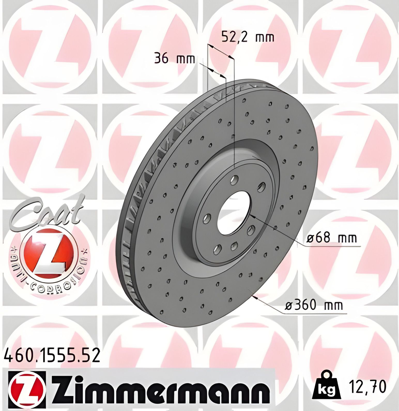 Диск гальмівний PORSCHE MACAN, ZIMMERMANN (460155552) Диск гальмівний PORSCHE MACAN, ZIMMERMANN (460155552)