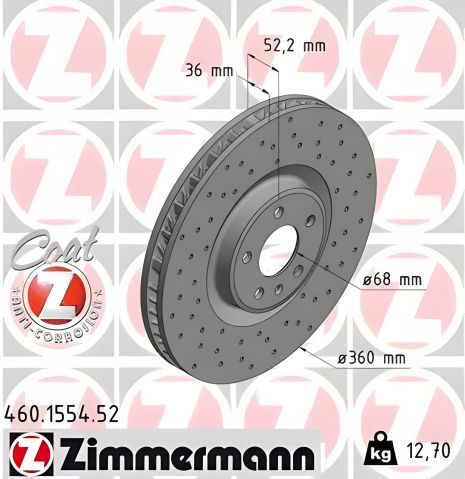 Диск гальмівний PORSCHE MACAN, ZIMMERMANN (460155452) Диск гальмівний PORSCHE MACAN, ZIMMERMANN (460155452)