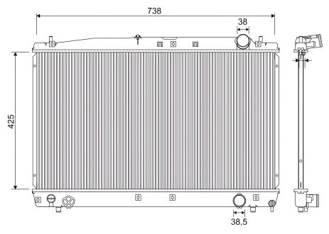 Охлаждающий радиатор для TOYOTA AVENSIS, VALEO (701349) Охлаждающий радиатор для TOYOTA AVENSIS, VALEO (701349)