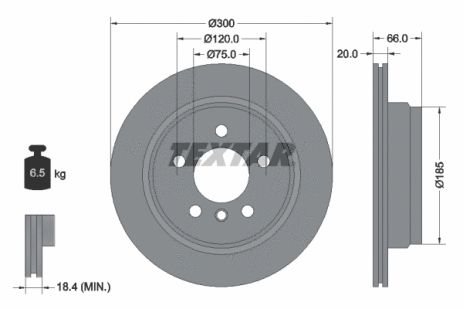 Диск гальмівний BMW 4, BMW 3, TEXTAR (92239703)