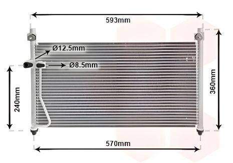 Конденсор кондиціонера для MAZDA 626 від Van Wezel (27005126)
