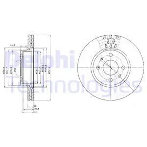 Диск гальмівний LANCIA THEMA, ALFA ROMEO, FIAT CROMA, DELPHI (BG2413)