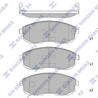 Комплект тормозных колодок, дисковый тормоз SUZUKI SX4, INFINITI I35, SANGSIN (SP1183)