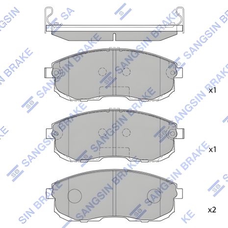 Комплект дисковых тормозных колодок для SUZUKI SX4, INFINITI I35, SANGSIN (SP1183)