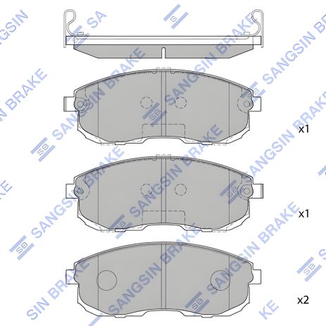 Комплект дисковых тормозных колодок для SUZUKI SX4, INFINITI I35, SANGSIN (SP1183)