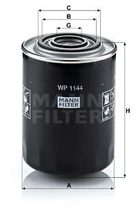 Фільтр оливи IVECO DAILY, SANTANA PS10/ANIBAL, MANN-FILTER (WP1144)