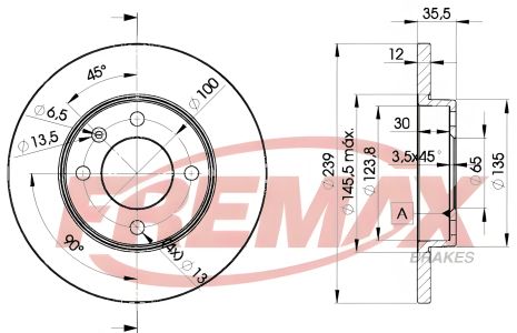 GURGEL CARAJAS, SEAT CORDOBA, AUDI COUPE гальмівний диск, FREMAX (BD3300)