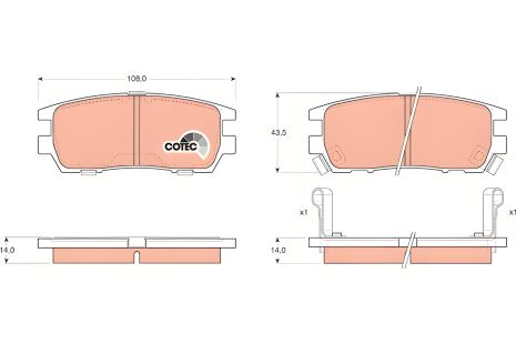 Комплект дискових гальмівних колодок MITSUBISHI VERADA, TRW (GDB1127) Комплект дискових гальмівних колодок MITSUBISHI VERADA, TRW (GDB1127)