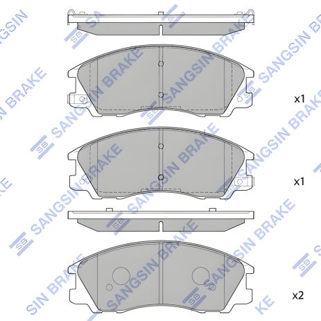 Комплект тормозных колодок для дискового тормоза HYUNDAI TERRACAN, от SANGSIN (SP1097) Комплект тормозных колодок для дискового тормоза HYUNDAI TERRACAN, от SANGSIN (SP1097)