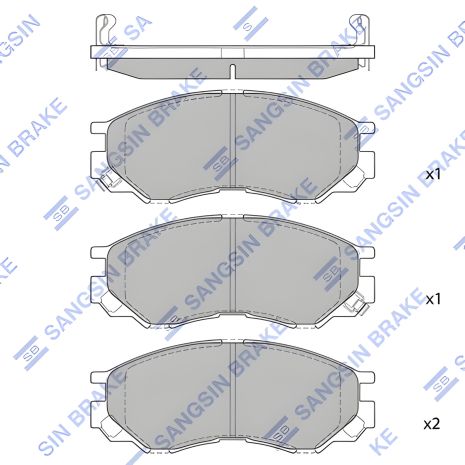 Гальмівних колодок комплект, дискове гальмо MITSUBISHI DELICA, SANGSIN (SP2011)