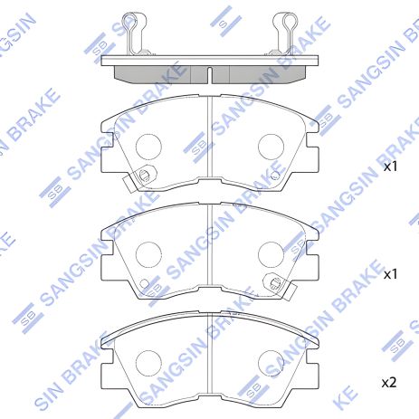 Комплект тормозных колодок для дискового тормоза TOYOTA VENZA и HYUNDAI GALLOPER, SANGSIN (SP1135)