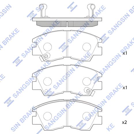 Комплект гальмівних колодок, дискове гальмо для TOYOTA VENZA, HYUNDAI GALLOPER, SANGSIN (SP1135)
