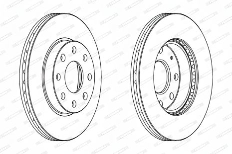 Гальмівний диск, CHEVROLET AVEO, DODGE NEON, OPEL ASTRA, FERODO (DDF1279C)
