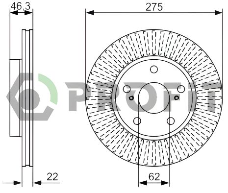 Тормозной диск TOYOTA COROLLA, TOYOTA AURIS, PROFIT (50101789)