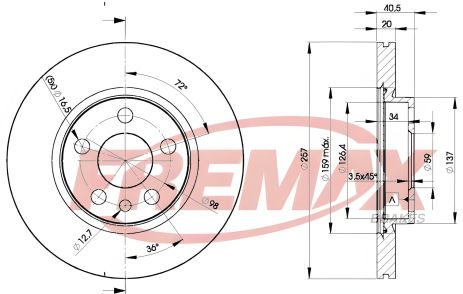 Диск гальмівний FIAT SCUDO, CITROËN JUMPY, PEUGEOT EXPERT, FREMAX (BD4683) Диск гальмівний FIAT SCUDO, CITROËN JUMPY, PEUGEOT EXPERT, FREMAX (BD4683)