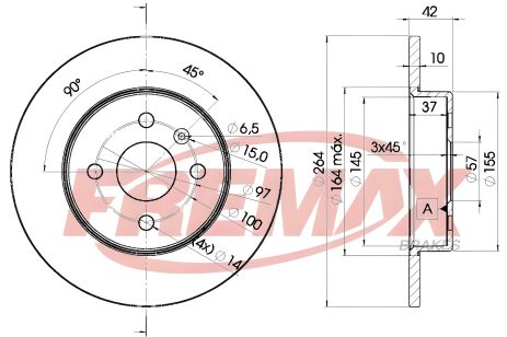 Диск гальмівний для OPEL ASTRA, OPEL COMBO, OPEL MERIVA, FREMAX (BD9116)