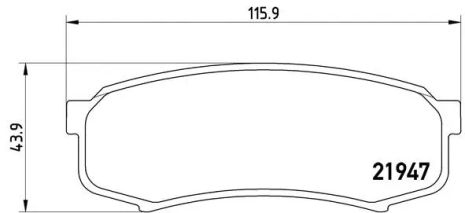 Комплект тормозных колодок, дисковый тормоз LEXUS GX, MITSUBISHI PAJERO, BREMBO (P83024)