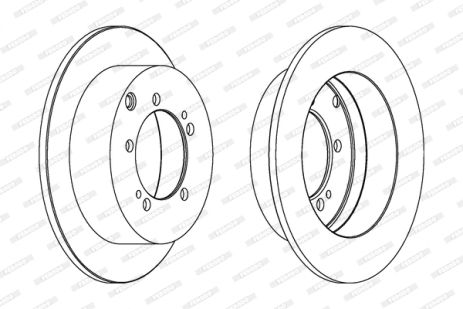 Диск тормозной CHRYSLER SEBRING, MITSUBISHI OUTLANDER, MITSUBISHI ECLIPSE, FERODO (DDF1410)