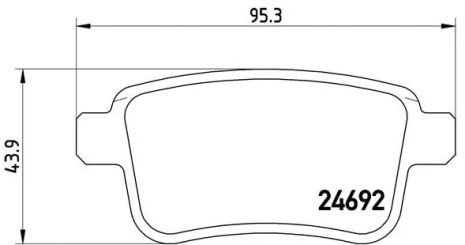 Комплект гальмівних колодок, дискове гальмо RENAULT KANGOO, BREMBO (P68043)