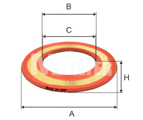 Повітряний фільтр MERCEDES-BENZ 190, M-FILTER (A383) Повітряний фільтр MERCEDES-BENZ 190, M-FILTER (A383)