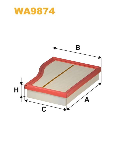 Повітряний фільтр MERCEDES-BENZ CLA, WIXFILTRON WA9874 Повітряний фільтр MERCEDES-BENZ CLA, WIXFILTRON WA9874