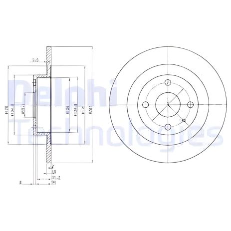 Тормозной диск для MAZDA 323, марка DELPHI (BG3556)
