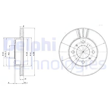 Гальмівний диск для PROTON JUMBUCK, MITSUBISHI MIRAGE, MITSUBISHI CARISMA, DELPHI (BG2810)