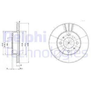 Диск гальмівний PROTON JUMBUCK, MITSUBISHI MIRAGE, MITSUBISHI CARISMA, DELPHI (BG2810)